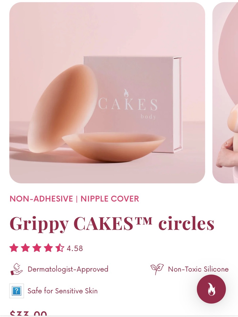 Cakes Body + Size Grippy CIRCLES Non-Adhesive Nipple Covers — Caramel